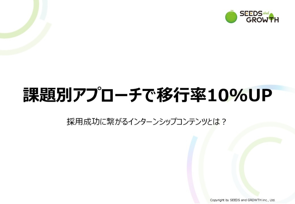 【ホワイトペーパー】課題別アプローチで移行率10％UP─採用成功に繋がるインターンシップコンテンツとは？