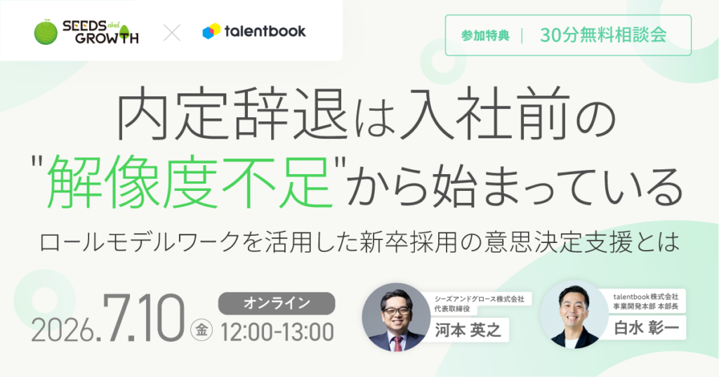 内定辞退は入社前の”解像度不足”から 始まっている -ロールモデルワークを活用した 新卒採用の意思決定支援とは-