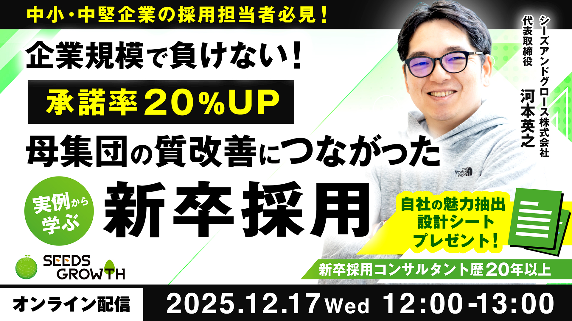 企業規模で負けない！ 承諾率20％UP・母集団の質改善につながった事例から学ぶ新卒採用
